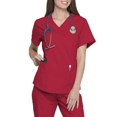 Women's Fashion Essentials Mock Wrap Scrub Top
