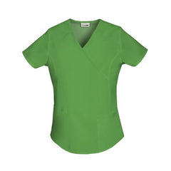 Women's Fashion Essentials Mock Wrap Scrub Top