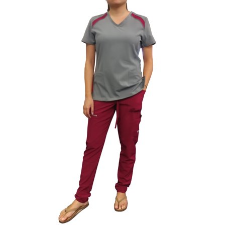 Colorblock Stretch Scrub Top